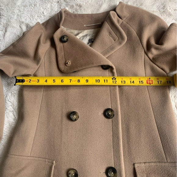 Authentic Burberry wool cashmere jacket coat beige tan sz 6 - Picture 5 of 13